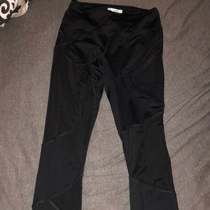 Forever 21 Black Mesh Full-Length Leggings